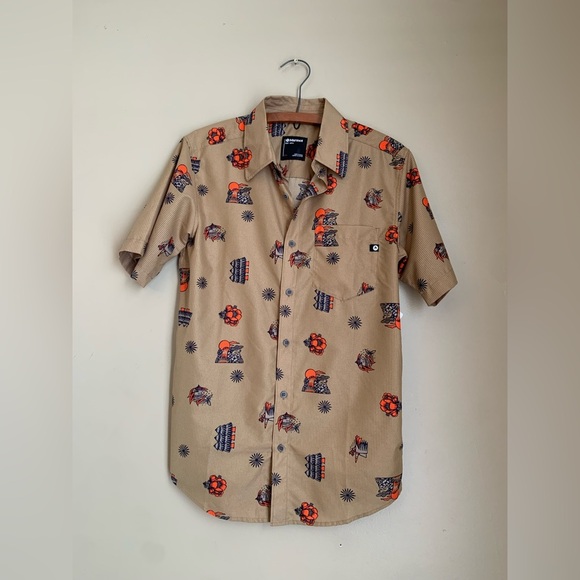 Marmot syrocco ss button up shirt printed gorpcore fathers day - Picture 1 of 10